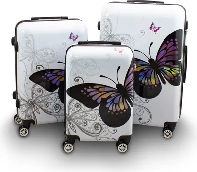 Produktbild von Bituxx Kofferset 3teilig Design Butterfly MS-17185