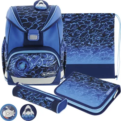 Produktbild von Herlitz Schulranzen Set UltraLight Plus Blue Shark 6-teilig
