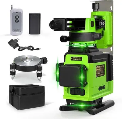 Zdjęcie produktu dla Zielony moduł laserowy z automatyczną regulacją poziomu w zakresie 360 stopni, bezprzewodowy, 16 linii