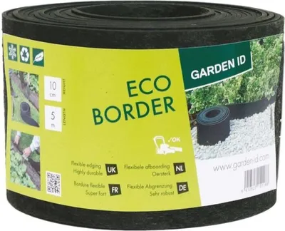 Image de Bordure de Jardin Caoutchouc Recyclé, 5 m Longueur, 10 cm Hauteur, Flexible, Indestructible