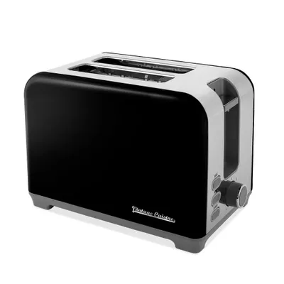 Produktbild von Retro chromowany toster Vintage Cuisine Czarny