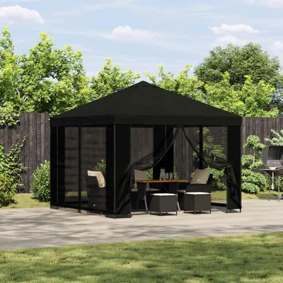 Produktbild von PUEAZU Pavillon 3 x 3 m Schwarz Polyester und Stahl 190 gsm - Pavillons & Partyzelte &50668