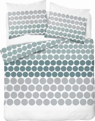 Produktbild von Bettwäsche Set 220x200 Satin Microfaser Punkte Grau Grün