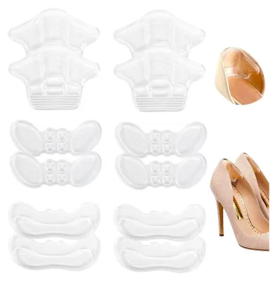 Produktbild von 6 Paar Silikon Fersenpolster für zu große Schuhe und High Heels, unsichtbar, weich und bequem