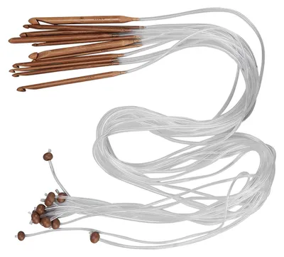 Häkelnadel-Set, 12-tlg., Bambus, 3,0-10,0 mm, extra lang