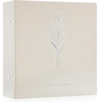 Productafbeelding van Fotoalbum, insteekalbum, geschikt voor 600 foto's, beige linnen, 11,5 x 15 cm