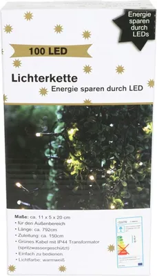 Image de Guirlande lumineuse extérieure avec 100 LED blanc chaud Décorations de Noël