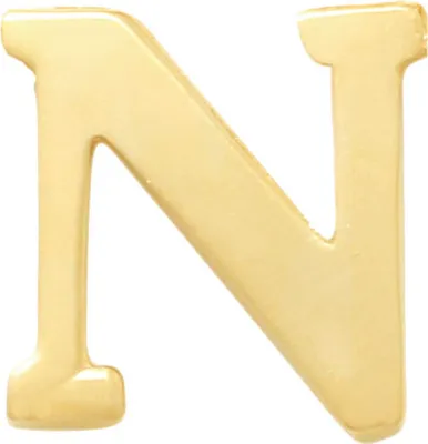 Produktbild von Neu Bling 9NBG-902N Gold Letter Earring N - 1/2 Paar - 14 Karat - 3.5x3.4mm - Ohrring - Geschenk für sie - Gold