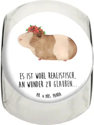 Produktbild von Mr. & Mrs. Panda Kaffeedose Meerschweinchen Weisheit XL 2000ml - Weiß - Geschenk, schraubglas, Wunderland, Spruch, Vorratsbehälter, Motivation, Vorratsdose, Wunder