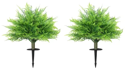 Productafbeelding van Kunstmatige Bostonvarenstruiken, UV-bestendig, kunstplanten met stokken, set van 2, 60 cm voor tuin, veranda