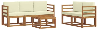 Immagine prodotto di vidaXL Set divani da esterno con cuscini 6 pezzi Naturale e Crema