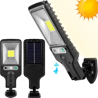 Produktbild von Solar Straßenlaternen 2 Stück Außen-Wandleuchten,Gartenleuchten 3 Modi,Bewegungssensor,Wasserdicht