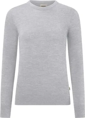 Produktbild von HAKRO Damen Pullover Merino-Wolle #146 Gr. L grau-meliert