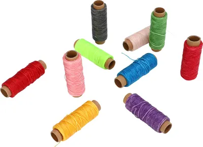 Produktbild von 10 Stück gewachste Fadenschnur, 50 m, 150D, 10 Farben, tragbares, kompaktes Nähwachs für Hand-Leder-Buchbindung