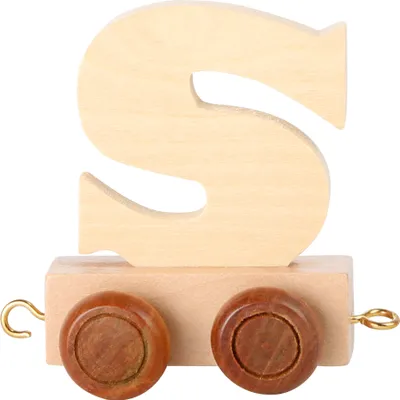 Produktbild von Small Foot Design 7478 Buchstabenzug aus Holz, Buchstabenwaggon S, natur (1 Stück)