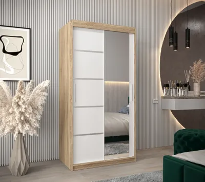 Obrázok produktu pre MINIO Šatníková skriňa 100 cm VERONA 2 Sonoma / Biela