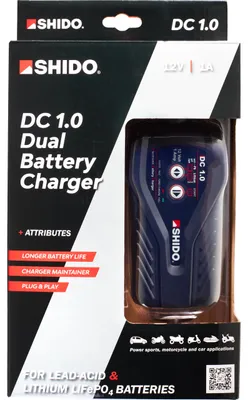 Produktbild von Shido Dual Charger 1A Schwarz für Lithium & Säure Batterien, IP65