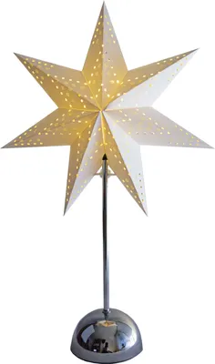 Produktbild von Star Trading LED Standstern Cellcandle chrome weiss kabellos 55x35 CC302-55