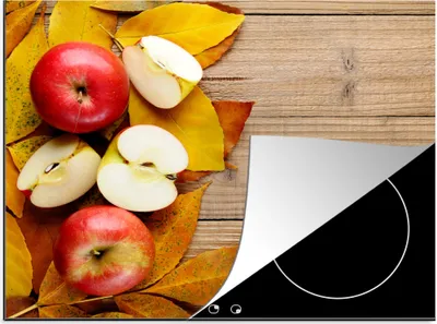 Obrázek produktu pro KitchenYeah® Kryt na sporák jablko - listy - podzim - ovoce, 58x51cm, dekorace do kuchyně, keramický kryt varné desky, krycí deska na varnou desku