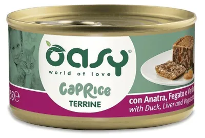 Zdjęcie produktu dla Karma mokra dla kota Oasy Caprice Terrine z Kaczką z Warzywami 85g