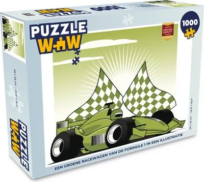 Obrázek produktu pro MuchoWow MuchoWow® Puzzle 1000 ks Zelený závodní vůz Formule 1 na ilustraci