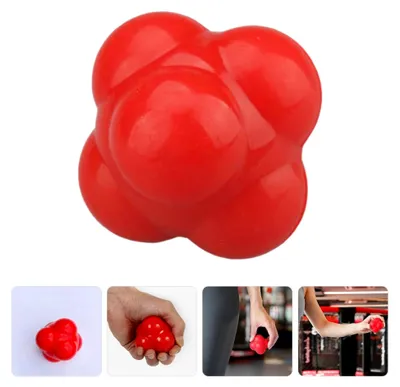 Produktbild von Agility Trainingsball Silikon Hexagonal 68mm Rot Reaktionsball für Fitness und Torwarttraining Indoor