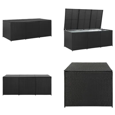 Obrázek produktu pro vidaXL Zahradní box z polyratanu 180x90x70 cm černý - Zahradní box - Zahradní truhly - Zahradní truhly