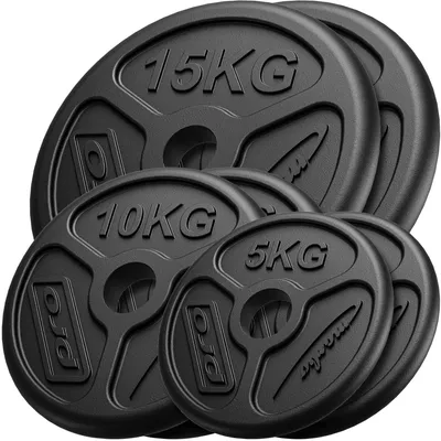 Obrázek produktu pro Marbo Sport 60 kg olympijská sada závaží z litiny Litinové závaží s otvorem ø50/51 mm / 2 x 15 kg + 2 x 10 kg + 2 x 5 kg