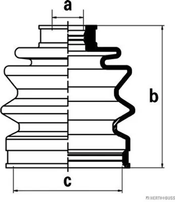 Produktbild von HERTH+BUSS JAKOPARTS Faltenbalgsatz Antriebswelle Vorne Radseitig für DAIHATSU TERIOS (J1) J2866004