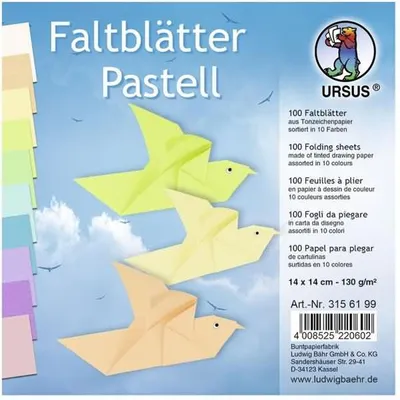 Produktbild von URSUS Faltblätter Patellfarben 14x14cm