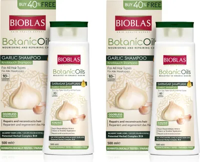 Produktbild von 2x Knoblauch Shampoo 500 ml Bioblas, Geruchlos, Anti Haarausfall Frauen Männer