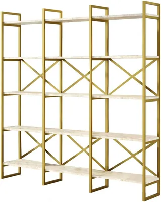 Produktbild von Dmora Regal Sagit 170x30x175h cm Weiß, 5 Böden, Bibliothek