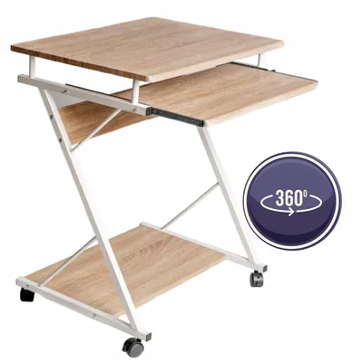 Zdjęcie produktu dla Biurko z szufladą i półkami komputerowe 60 x 48 cm kolor dąb sonoma FURNITEX B4-FX