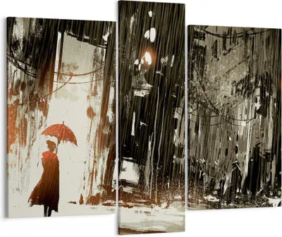 Produktbild von Bild auf Leinwand - Leinwandbild - apocalypse regen Regenschirm Rätsel - 95x80cm - Wand Bild - Wanddeko - Leinwanddruck - Bilder - Kunstdruck - Leinwand bilder - Wandkunst - CB95x80-3191