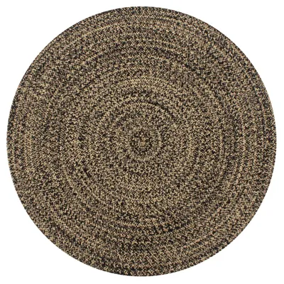 Image de Vidaxl tapis fait main 120 cm jute noir et naturel