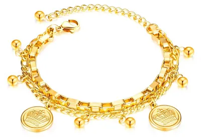 Productafbeelding van Vrouwen Armband met Kroonhanger - Roségoud