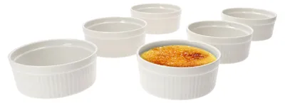 Obrázek produktu pro 6x Bianca White Casserole Disky 250ml Mini zapékací misky Soufflé Muffin Crème Brûlée
