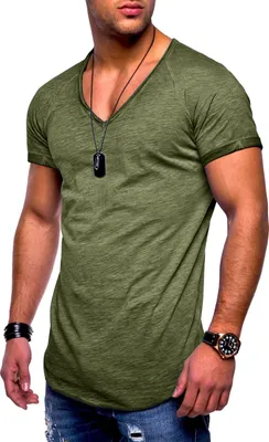 Produktbild von behype. Herren T-Shirt BHSOLIN Herren Basic Kurzarm V-Neck Oversized Shirt V-Ausschnitt