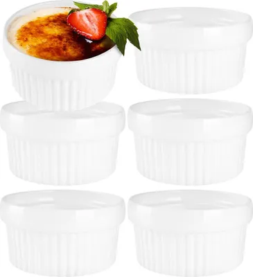 Produktbild von Keramik-Backschüsseln, weiß, 6 Stück, 170 ml