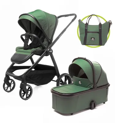 Produktbild von 4Baby | Kinderwagen - Kombikinderwagen 2in1 - Grün - Verstellbare Rückenlehne - bis zu 22 kg - mit Babywanne - wendbarer Sitz - Geländereifen - Foster
