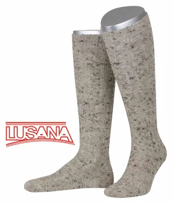 Lusana Trachtenkniestrümpfe in beige