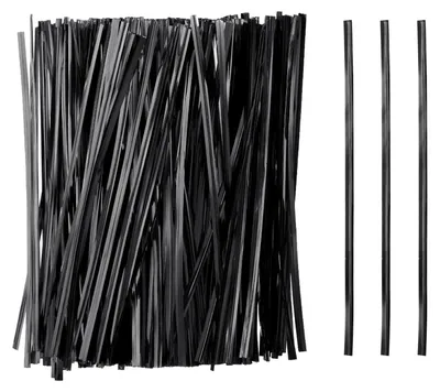 800 Twist Ties, schwarz, 150 mm, Beutelverschlüsse