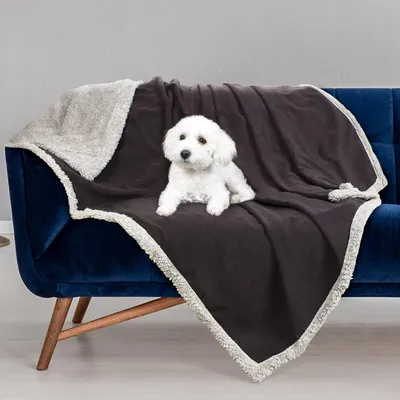 Wasserdichte Hundedecke, 203 x 152 cm, Fleece-Sherpa, flüssigkeitsdicht