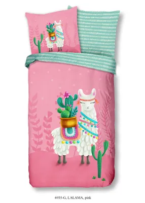 Produktbild von Good Morning Kinder Bettwäsche Lama - 135x200 cm - 100% Baumwolle