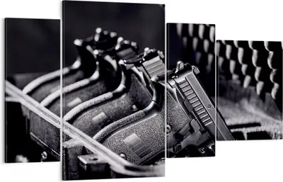 Produktbild von Bild auf Leinwand - Leinwandbild - Waffe Waffe Kugel - 120x70cm - Wand Bild - Wanddeko - Wandbilder - Leinwanddruck - Bilder - Kunstdruck - Wanddekoration - Leinwand bilder - Wandkunst - DL120x70-4004