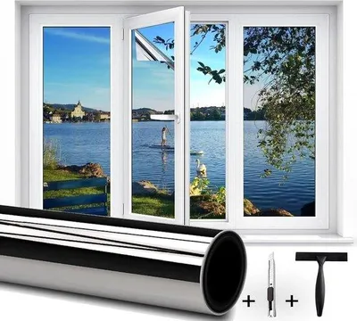 Image de Film de protection thermique contre les UV, 75 x 200 cm, autocollant, pour l'intérieur et l'extérieur des fenêtres