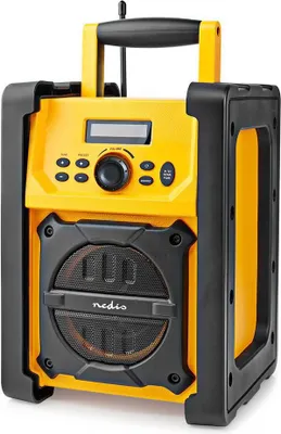 Produktbild von NEDIS digitálne rádio/ stolné prevedenie/ výkon 15W/ FM/ Bluetooth/ IPX5/ napájanie z batérie/sieťové napájanie/ čierno-žlté