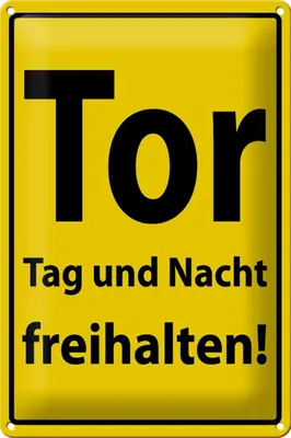 Produktbild von Blechschild Hinweis 20x30cm Tor Tag und Nacht freihalten