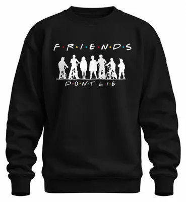 Immagine prodotto di FRIENDS DON'T LIE Stranger Kids Bikes 80s Retro Hawkins Elf Unisex Felpa Pullover, Nero, S