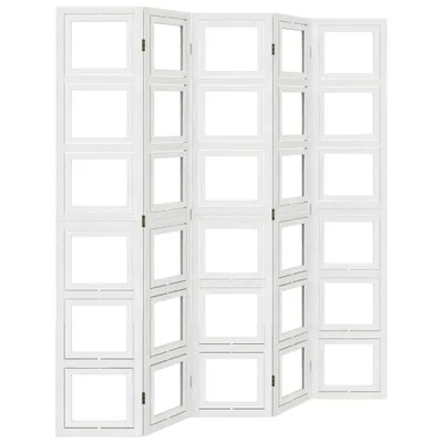 Productafbeelding van Ruimteverdelers, set van 5, wit, massief Paulowniahout